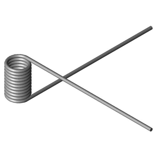 CAD obrázek Zkrutné pružiny T-16207L